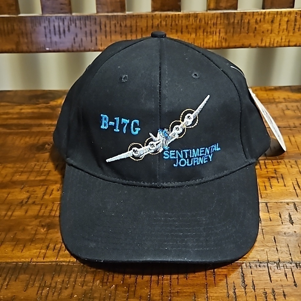 Bayside Embroidered B-17G Sentimental Journey Blue Canvas Baseball Hat